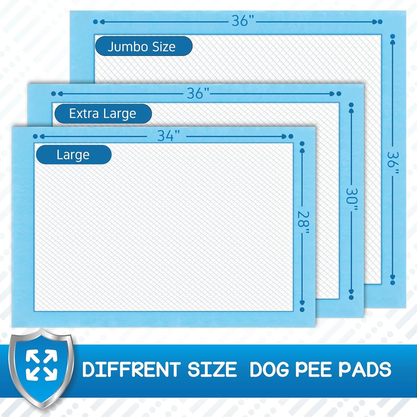 CROCI Dog Pee Pads 36x36in Extra Large, Wee Wee Pads for Dogs Super Absorbent Up to 10 Cups, Disposable (30 Counts)