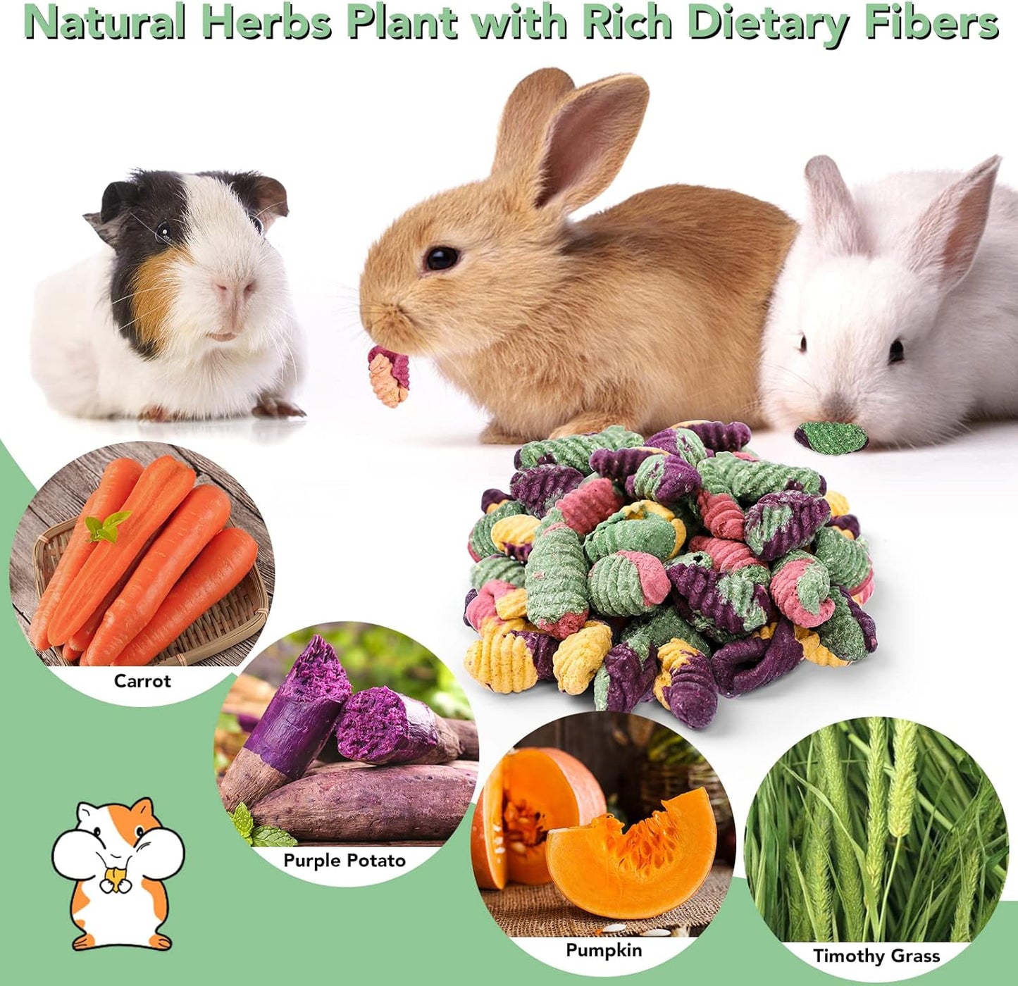 VESPRO Rabbit Toys for Bunnies Rabbit Chew Toys for Teeth Bunny for Rabbits Guinea Pig Chew Treats Toys,Timothy Hay Sticks for Chinchillas Hamsters Bunny Guinea Pig Rats and Animals Teeth Care