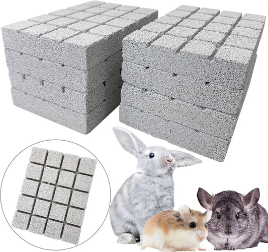 Hamiledyi 8PCS Rabbit Scratching Pads Bunny Lava Grinding Claw Pads Small Animal Foot Pads Hamster Scratch Board Chew Toys for Gerbil Chinchilla Hedgehog Guinea Pig Cage Accessories