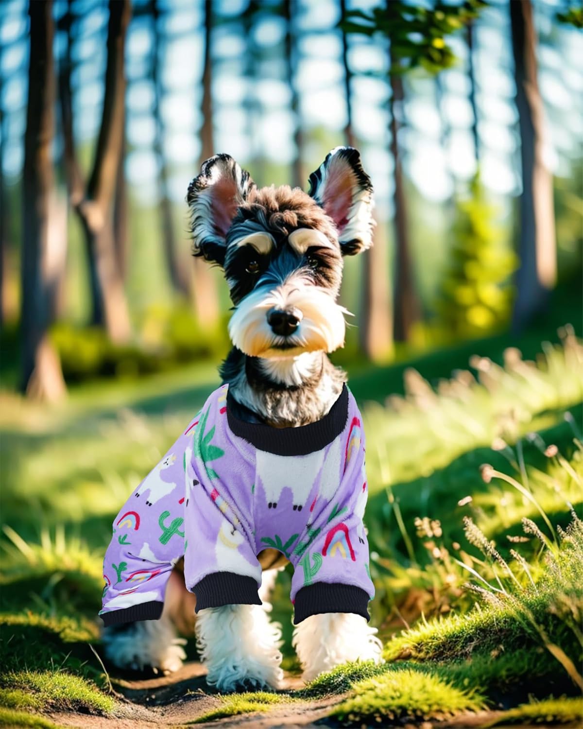 PET SHOW 4 Pack Small Dog Pajamas Spring Dog Clothes for Medium Dogs Girl Boy Soft Stretchy PJs Bee Ladybug Jumpsuit Puppy Cats Floral Onesies Outfits with Sleeve Pets Dachshund Costume(M, Spring)