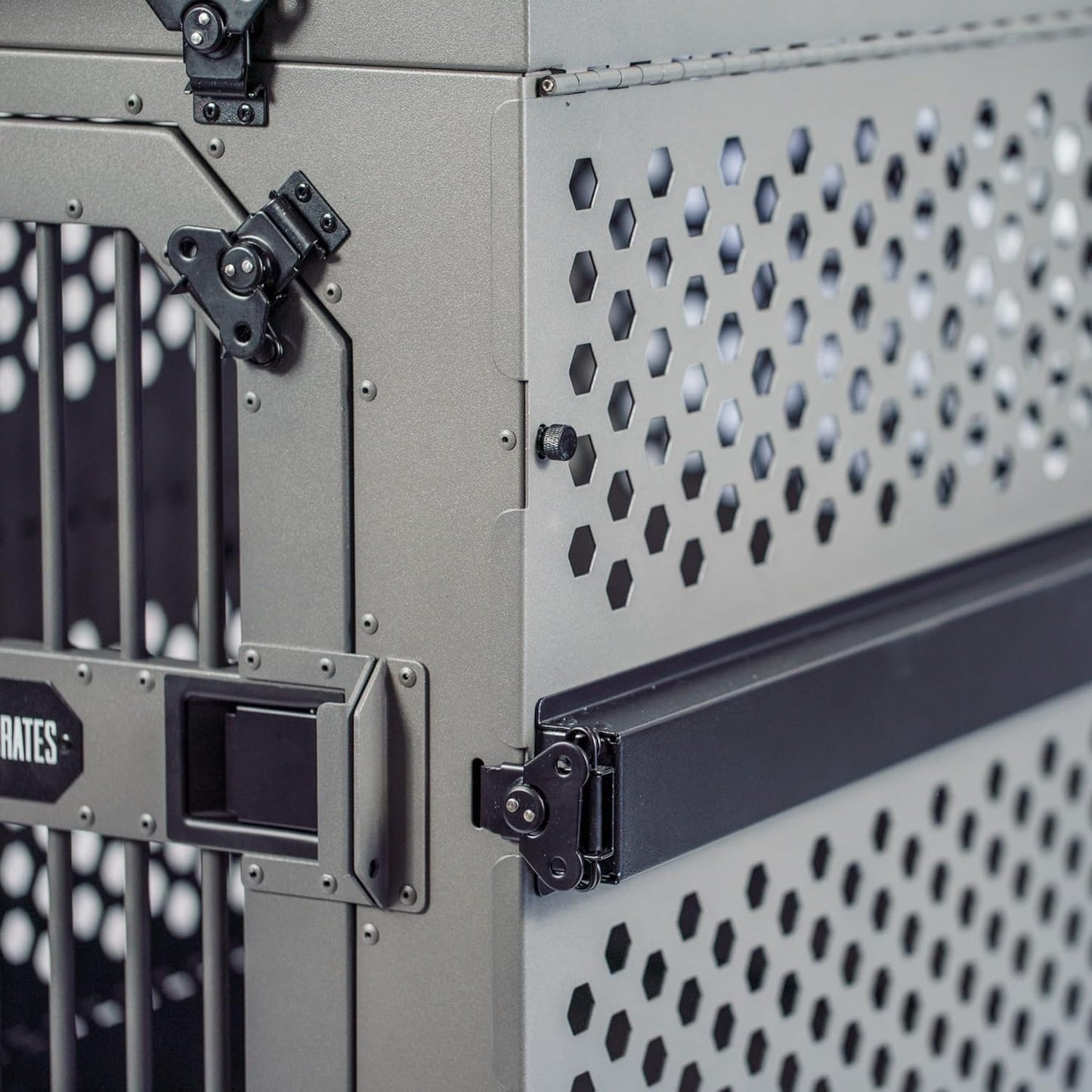 ROCK CREEK CRATES Collapsible Dog Crate: Meticulously Engineered, Durable Aluminum Construction, Non Slip Feet | 10 Year Warranty | Ideal for Indoor & Vehicle Use (Midnight Black, 30 Inch)