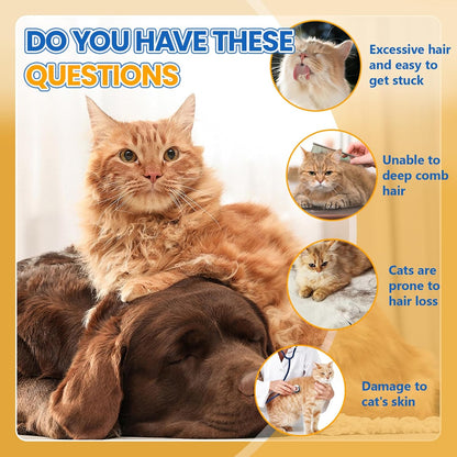 4 in 1 Cat Steam Brush for Shedding, Rechargeable Steam Pet Brush for Dog and Cat, Anti-Static, Massage, Cleaning, Shedding & Combing All In One!(Brown)