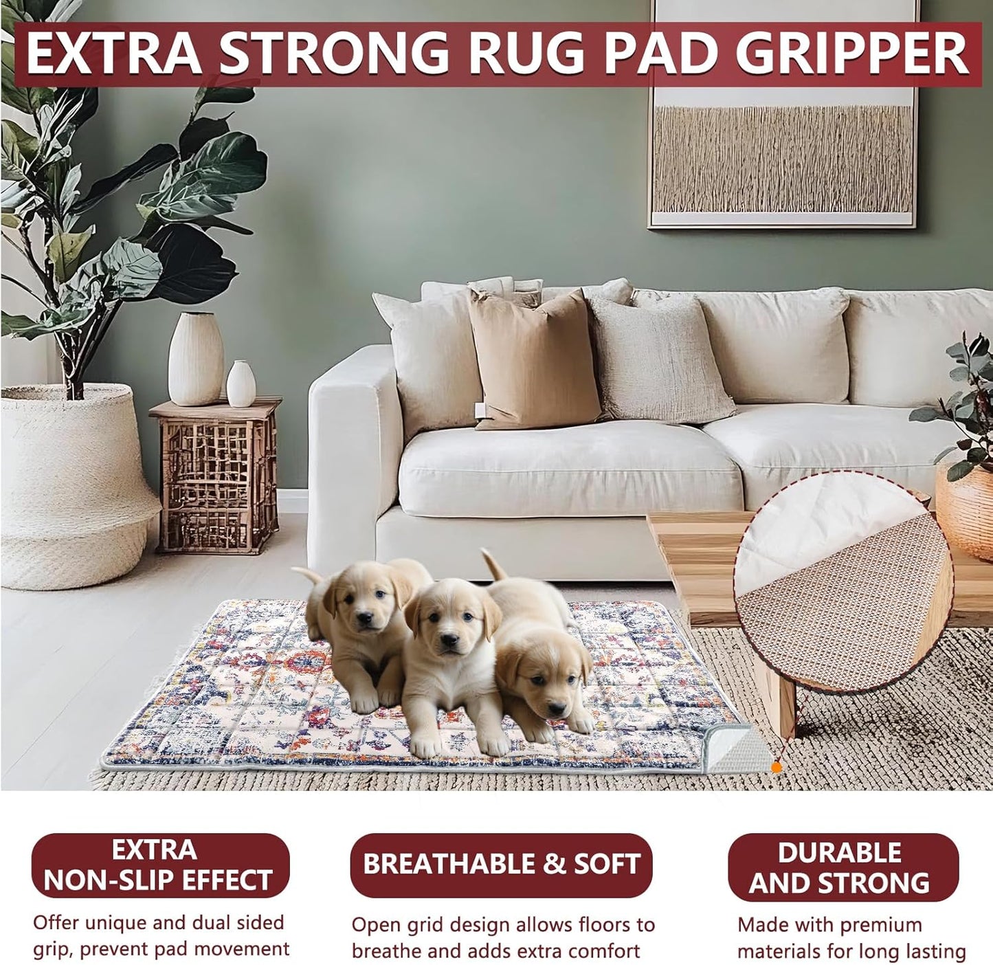 Washable Thickened Pee Pads for Dogs, 2 Pack (36"x42") Upgrade Reusable Puppy Pads with Non-Slip Rug, Super Absorbent Leakproof Puppy Training & Whelping Pads for Dogs, Doggie