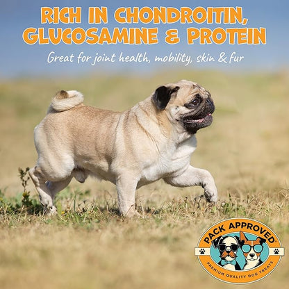 Beef Collagen Chews - Rawhide Free, Long Lasting - 100% Beef Corium, Single Ingredient Dog Treat - Puppy Teething Rings, Natural - 3.5" Rings, Pack of 4