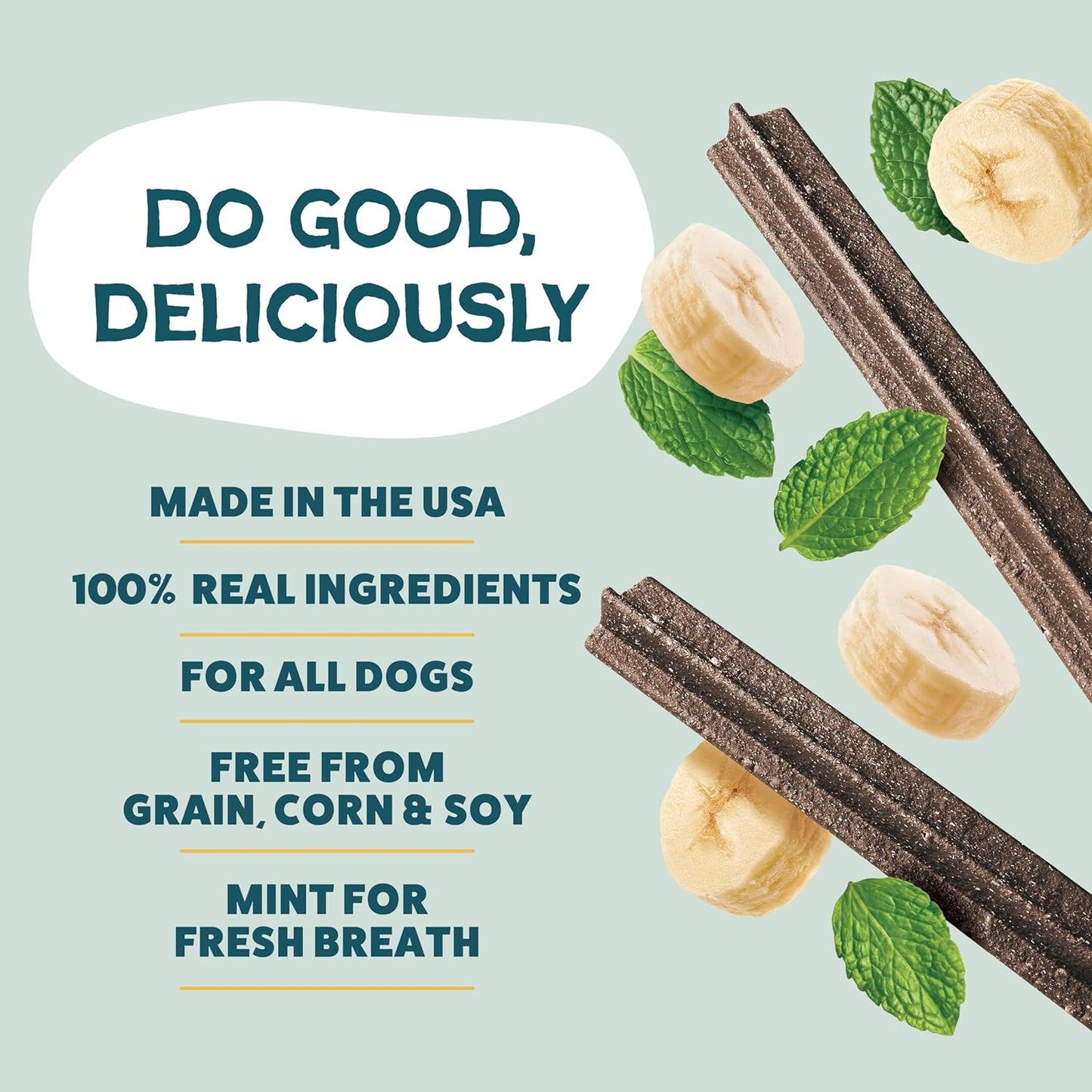 Shameless Pets Dental Treats for Dogs, Banana Bone-Anza (32 Sticks) - Supports Hip & Joint for Teeth Cleaning & Fresh Breath - Dog Bones Dental Chews Free from Grain, Corn & Soy