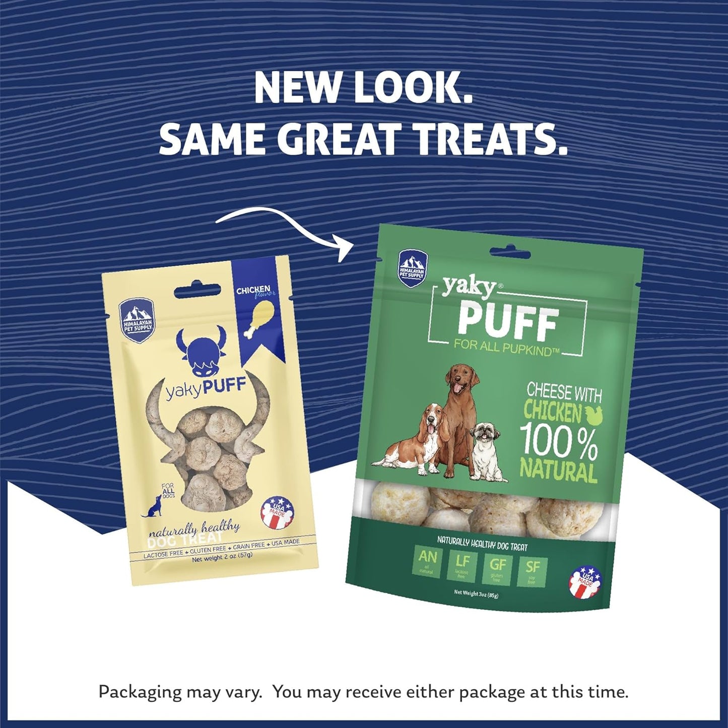 Himalayan Dog Chew Yak Cheese Treats, 100% Natural, Long Lasting, Gluten Free, Healthy & Safe, Lactose & Grain Free, Protein Rich, Chicken Flavor Flavor Crispy Puffed Treat, For All Breeds, 9.9 oz