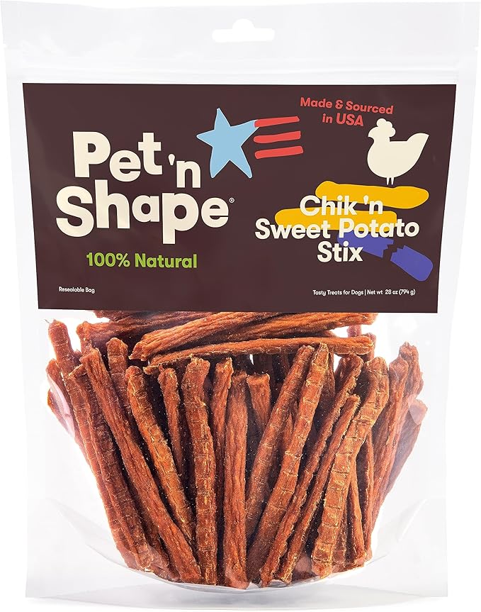 Pet 'n Shape Chik 'n Sweet Potato Stix – Made and Sourced in The USA- Natural Healthy Dog Treats, 28 Ounce