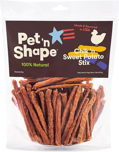 Pet 'n Shape Chik 'n Sweet Potato Stix – Made and Sourced in The USA- Natural Healthy Dog Treats, 28 Ounce