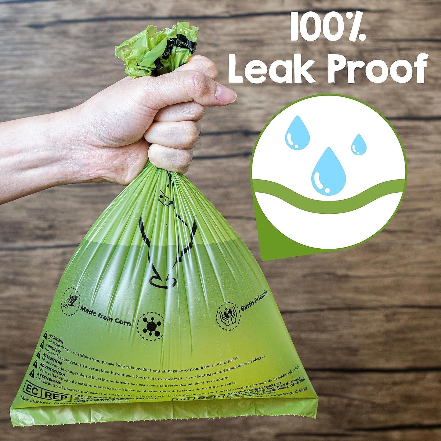 YORJA Dog Poop Bags Rolls, 720 Pet Waste Bags, 100% Leak Proof Extra Thick and Strong Corn Starch Blend