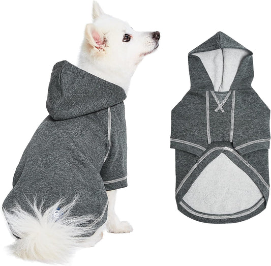 Blueberry Pet Essentials Dog Hoodie – 14 inch, Cotton‑Blend Sweatshirt with Hood, Charcoal Grey, Machine‑Washable Small‑Dog Jersey