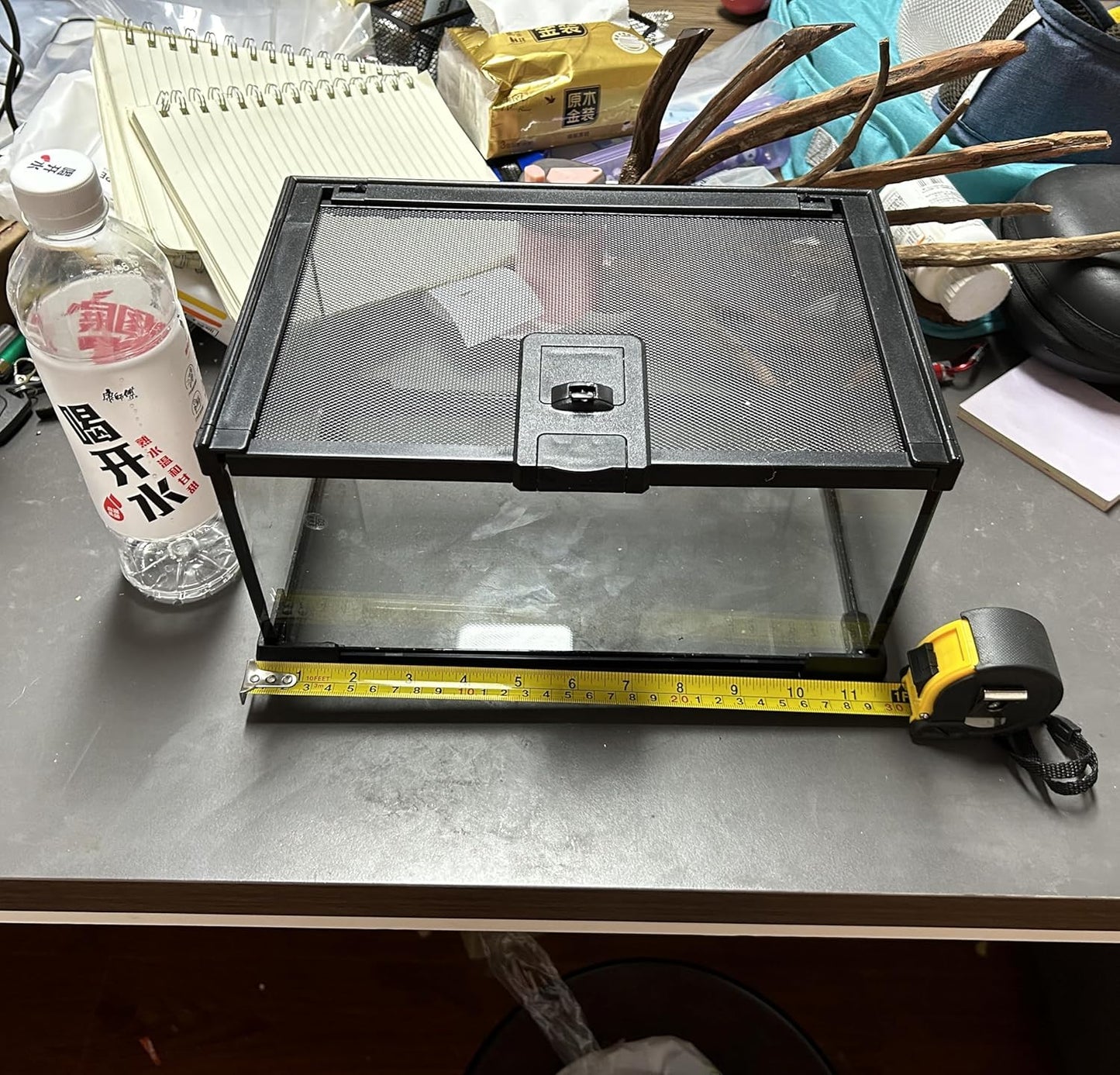 Mini Reptile Glass Terrarium Tank, cage for Tarantula Sling Geckos, Frog, Lizards, Chameleons,Turtles Snake Snail Insect Hermit Crab Isopods Reptiles Enclosure (12x8x6inch)