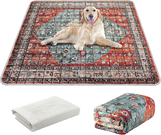 Extra Large Washable Pee Pads for Dogs (72"x72"), Upgrade Reusable Puppy Pads with Non-Slip Rug Pad, Super Thickening Absorbent Leakproof Dog Traning Pads Whelping Pad for Dogs, Doggie