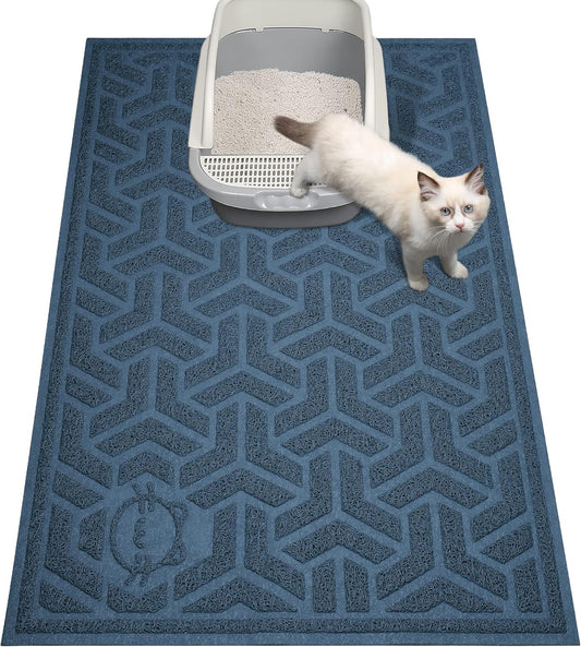 UPSKY Cat Litter Mat, Litter Trapping Mat Soft on Kitty Paws, Large Litter Box Mat 35" x 24" Scatter Control for Indoor Cats Waterproof and Extra Large Pretty Litters Carpet