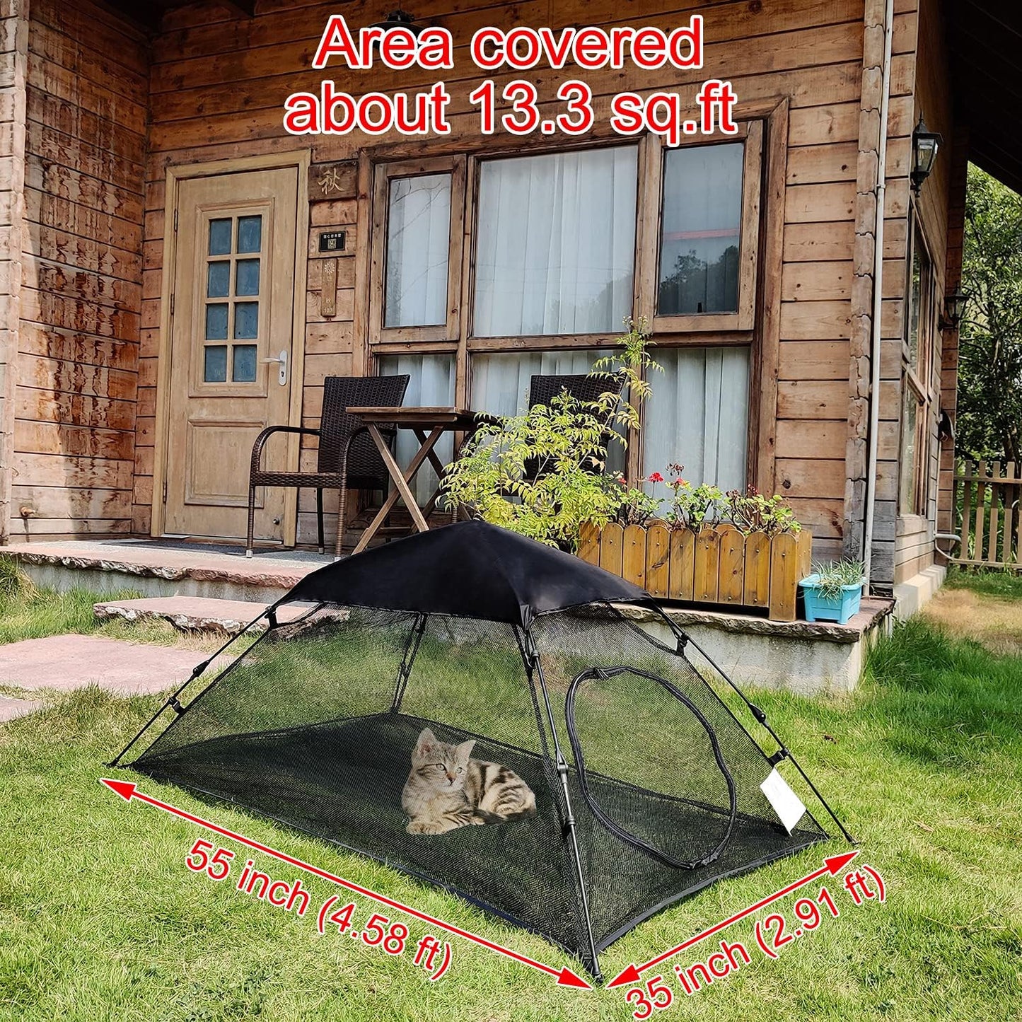 AICHIFAN Mini Cat Tent for Outside Playpen Pop Up Indoor Pet Cat Enclosures Portable Sunshade and Anti-UV Cat Playhouse for SUV Pickup Truck (Play Tents for Cats and Small Animals) - Outside Habitat