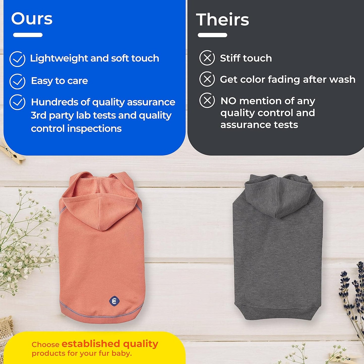 Blueberry Pet Essentials Soft & Comfy Better Basic Cotton Blend Dog Hoodie Sweatshirt in Pink Lilac, Back Length 20", Pack of 1 Jacket for Dogs